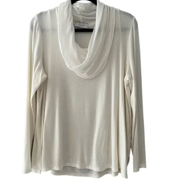 Lola & Sophie Silk Blend off white  Cowl Neck Pullover Sweater - Picture 6 of 6